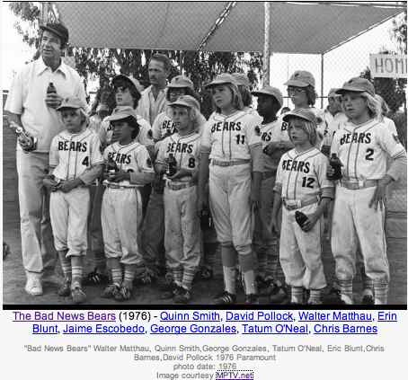 Photo from IMDB site of Bad News Bears
