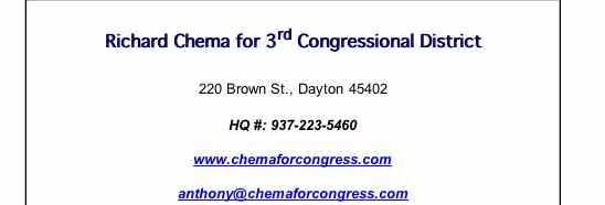 Screenshot from Montgomery County Dem site endorsing 2006 Candidate Richard Chema for congress (in 2008)