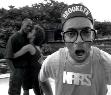 Spike Lee as Mars Blackmon with MJ in the background