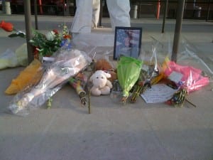 Closeup of tribute to Jesse Huff