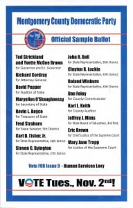 The Democratic Slate card missing congressional candidates