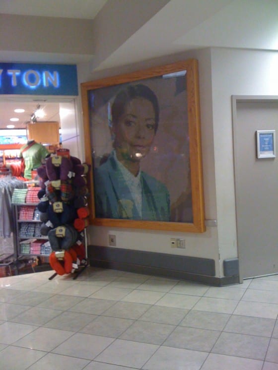 Tile mosaic mural of former Mayor Rhine McLin at Dayton International Airport