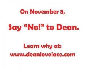 Anti-Dean Lovelace ad created by David Lauri