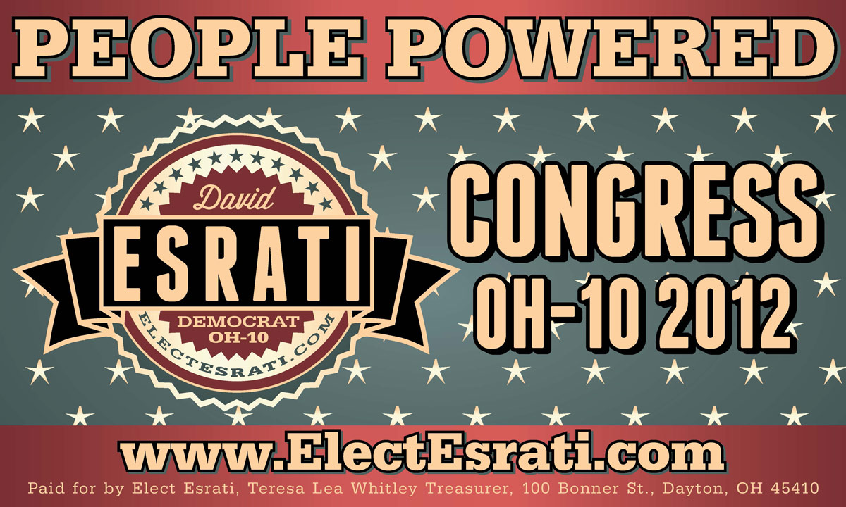 David Esrati campaign banner for Congress OH10 2012