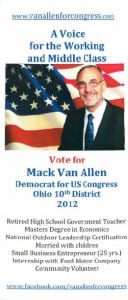 Mack Van Allen for congress handout Mack Van Allen campaign piece- click to download 2 page PDF