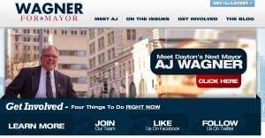 AJ Wagner for Mayor Screen Shot of AJ Wagner for mayor site
