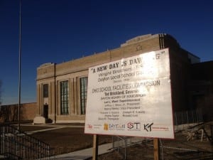 Wright Brothers Elementary School with construction sign