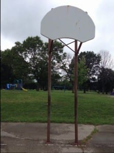 Rimless backboard in Dayton Ohio