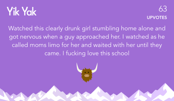 Shared UD yik yak about green dot behavior