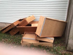 Trash left in Alley by Dayton "trash collection"