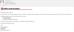 Sinclair President Steve Johnson wants to have private talks about public issues.