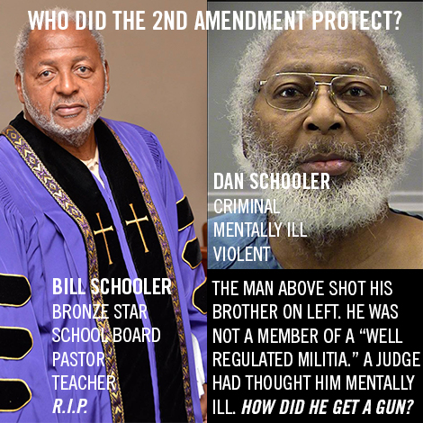 Reverend William Schooler was killed by his mentally ill brother, Daniel Schooler in Dayton Ohio on Feb 18, 2016 with a gun