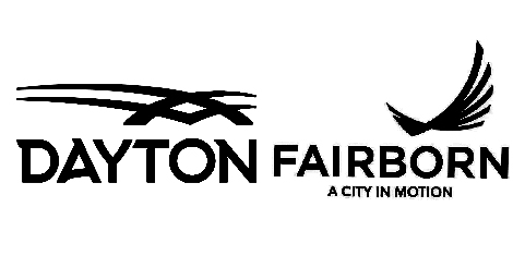 Dayton and Fairborn logos in black and white