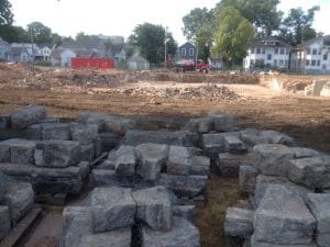 Harvested stone from Patterson Kennedy School in Dayton