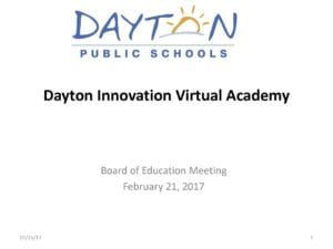 Slide about Dayton Public Schools Virtual Academy