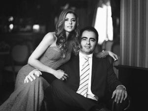 Sevin Elekdag and Adil Baguirov in their wedding pix