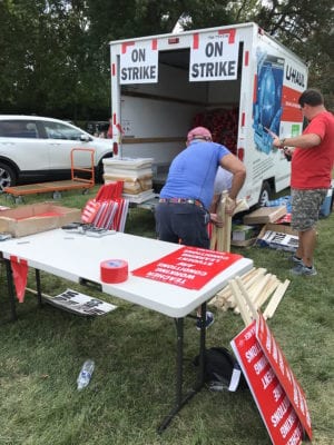 Dayton Public Schools strike prep- signs for the strikers