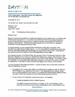 thumbnail of Predisciplinary Hearing Notice – R. Corr – Executed – 11.29.17.docx