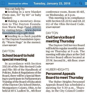 Dayton Daily News has incorrect news