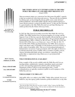 thumbnail of A-1 Citizen Advocacy Center Explaination of Sunshine Laws SM