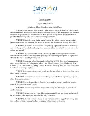 thumbnail of Resolution-School Shootings