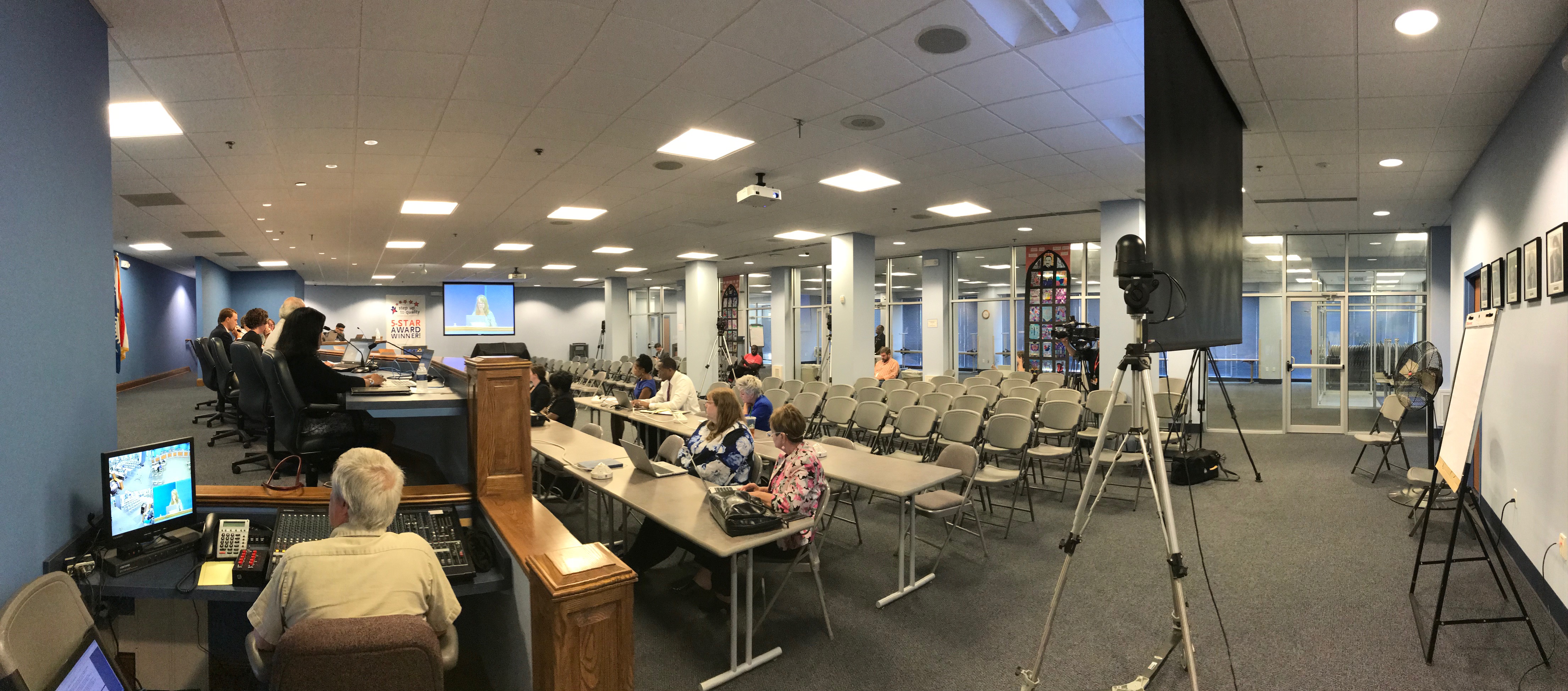 Empty chambers for a special DPS board meeting