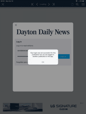 #FAIL login to the Dayton Daily News epaper