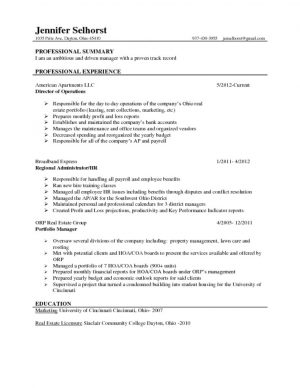 thumbnail of Jennifer Selhorst Resume
