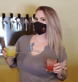 Jennifer Woodward working at Sojourners Brewstillery