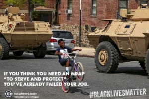 IF YOU THINK YOU NEED AN MRAP “TO SERVE AND PROTECT” YOU’VE ALREADY FAILED YOUR JOB. photo PATRICK SMITH/GETTY IMAGES