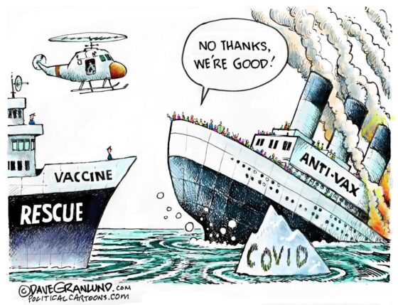 Dave Granlund cartoon Anti-vaxxers denying covid 19 vaccine