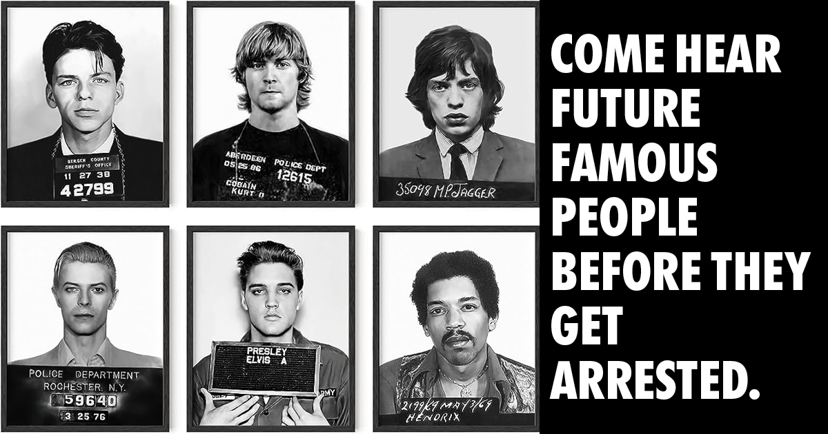 Candidate forum mugshots of famous people as a promotion for a candidates forum for political candidates in Dayton Ohio