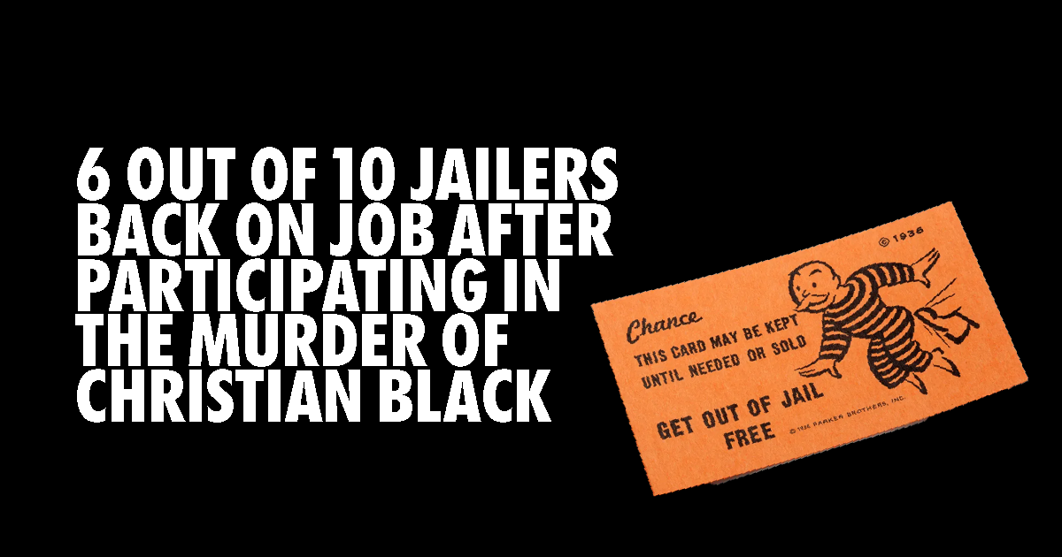 6of10 jailers 6 OUT OF 10 JAILERS BACK ON JOB AFTER PARTICIPATING IN THE MURDER OF CHRISTIAN BLACK